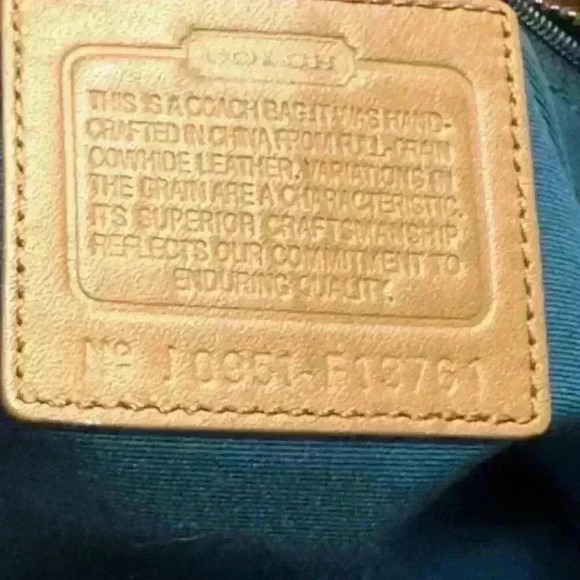 Coach Gallery F13761 Golden Tan Patent Leather Medium Shoulder Bag Turn Locks - Picture 12 of 13